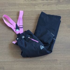 Black Snow Pants with Pink Straps